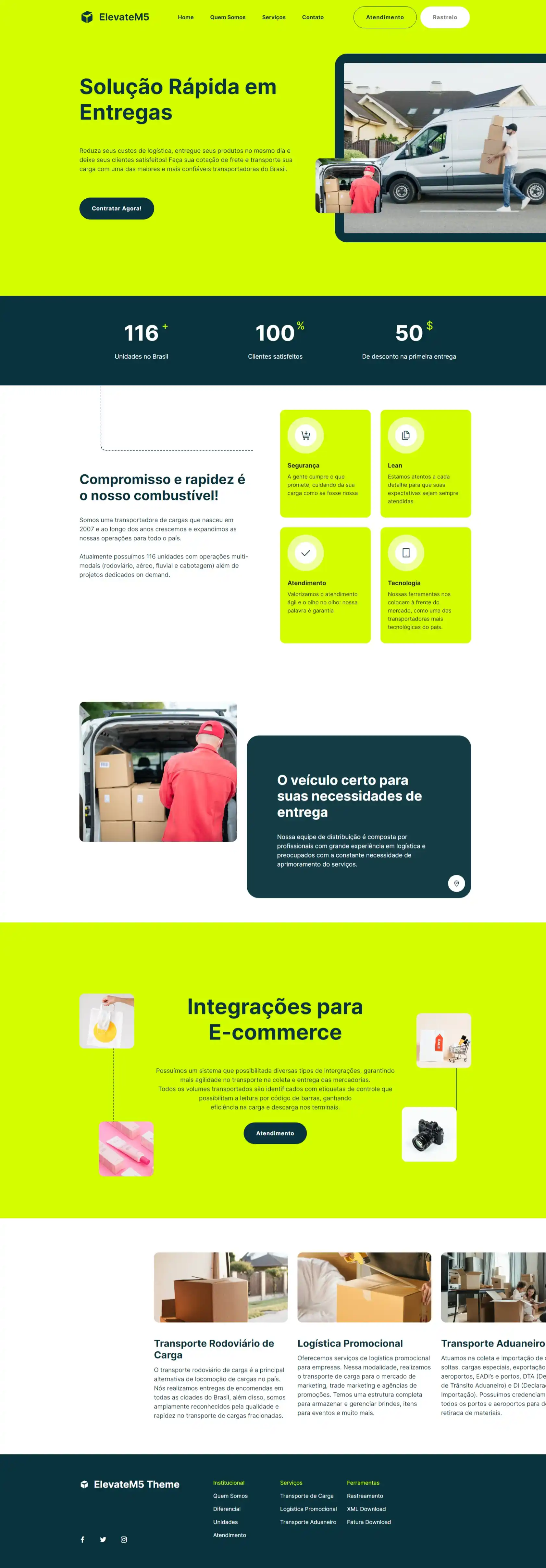 Modelo de Site Transporte de Carga