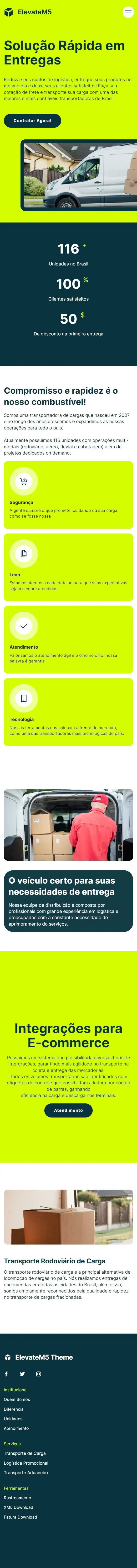 Modelo de Site Transporte de Carga